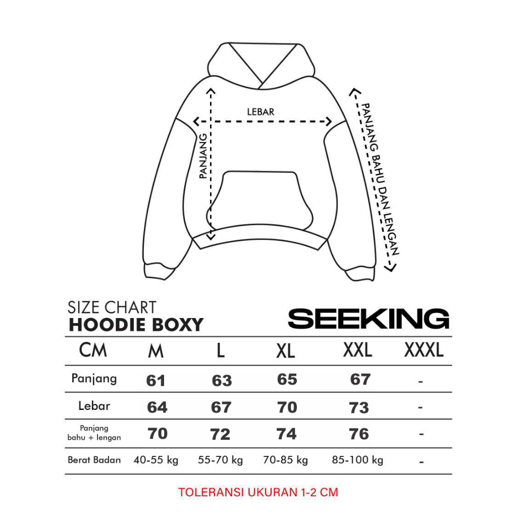 Seeking - Hoodie Boxy Oversized 400gsm Fragment Black