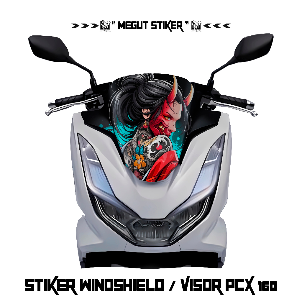 stiker visor pcx new 160 gambar anime tato ( motif 3 ) / sticker windshield pcx 160 #stiker #visor
