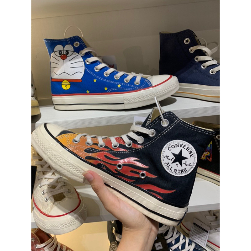 converse sneakers 70s high flame red black