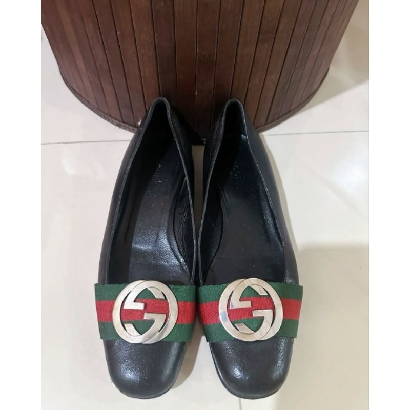 Gucci flat shoes gucci ballet black women preloved