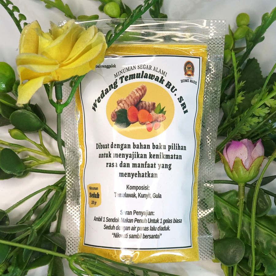 

Minuman Tradisional Wedang Temulawak Kunyit Seduh Herbal BU SRI Home Made 100% Alami - 1 Pouch 100 gram