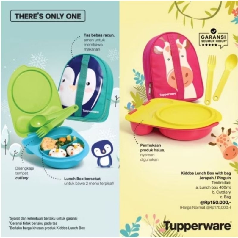 tupperware kiddos lunch bag set tas bekal anak