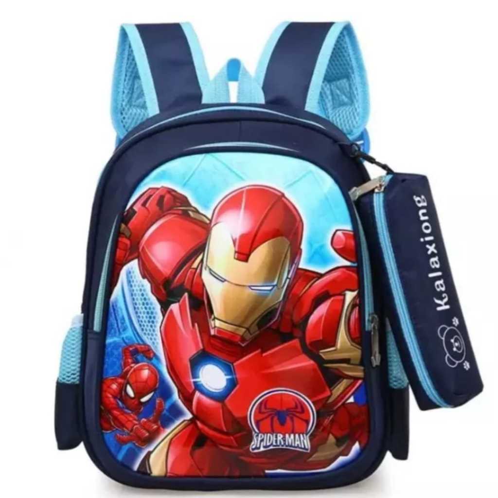 Tas Anak Laki laki Karakter IRON MAN 2in1 Tas anak Ransel Anak Laki Terbaru Tas Anak Cowok Kartun