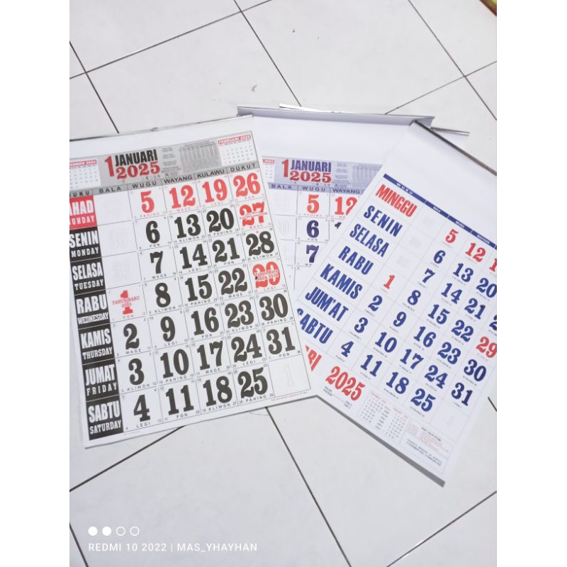 

kalender tahun 2025 ukuran besar / Jumbo