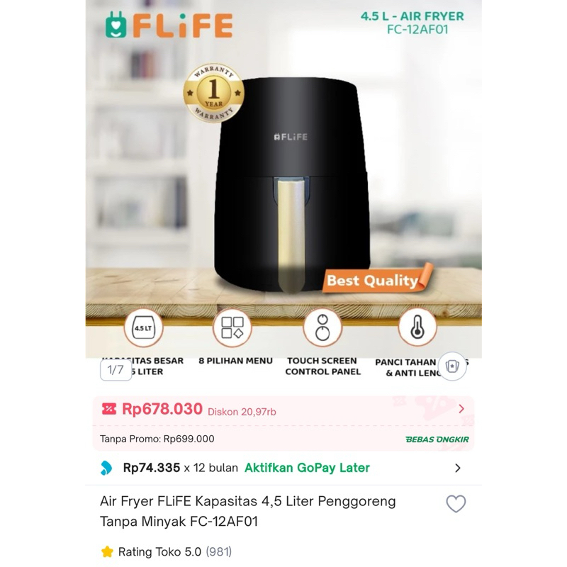 Air Fryer Flife FC-12AF01