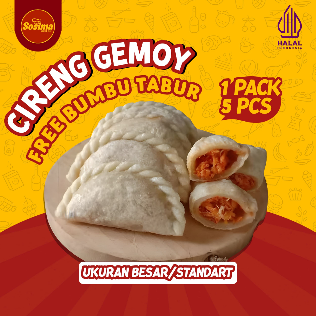 

1 Pack Cireng Gemoy Sosima Isi Ayam Suwir Pedas / Usus Pedas / Ati Pedas / Sosis Pedas