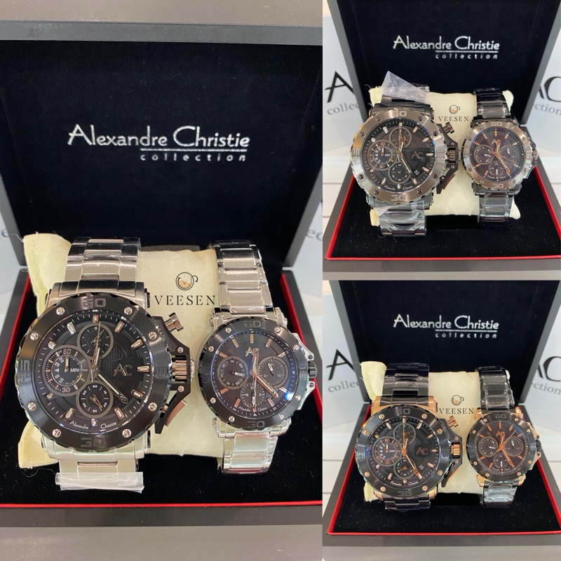 Jam Tangan Alexandre Christie AC 9205 Collection Stainless Steel Orginal Couple