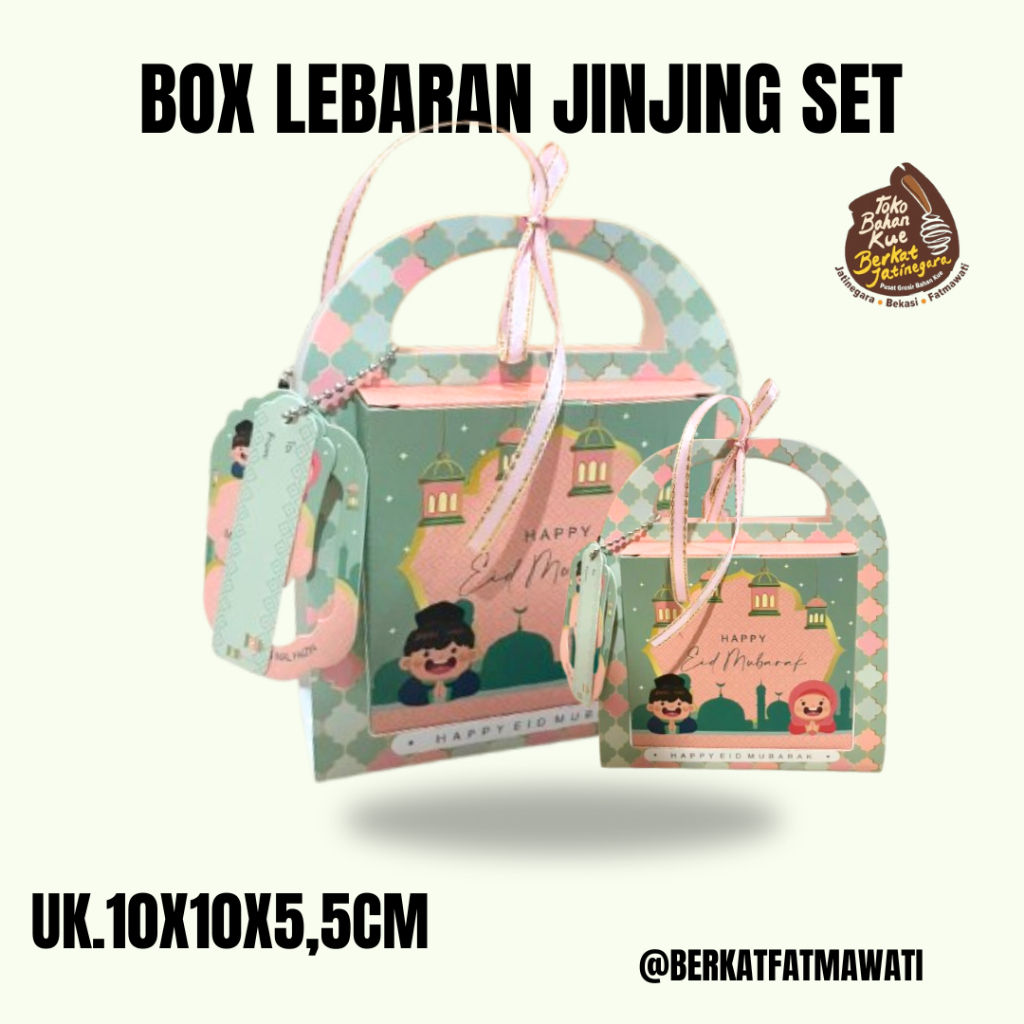 

BOX LEBARAN JINJING SET 10X10X5,5CM / BOX LEBARAN CANTIK / DUS LEBARAN LUCU