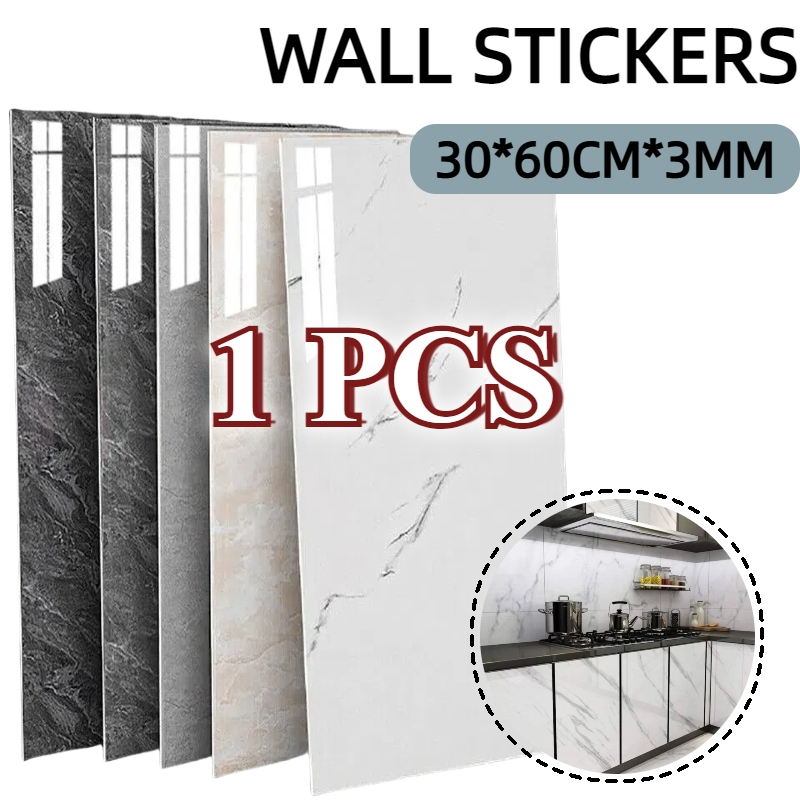 1PCS Wallpaper Dinding VINYL Motif Marmer 30 x 60 cm/ Kertas Dinding Dinding Dapur/ Dekorasi kamar /