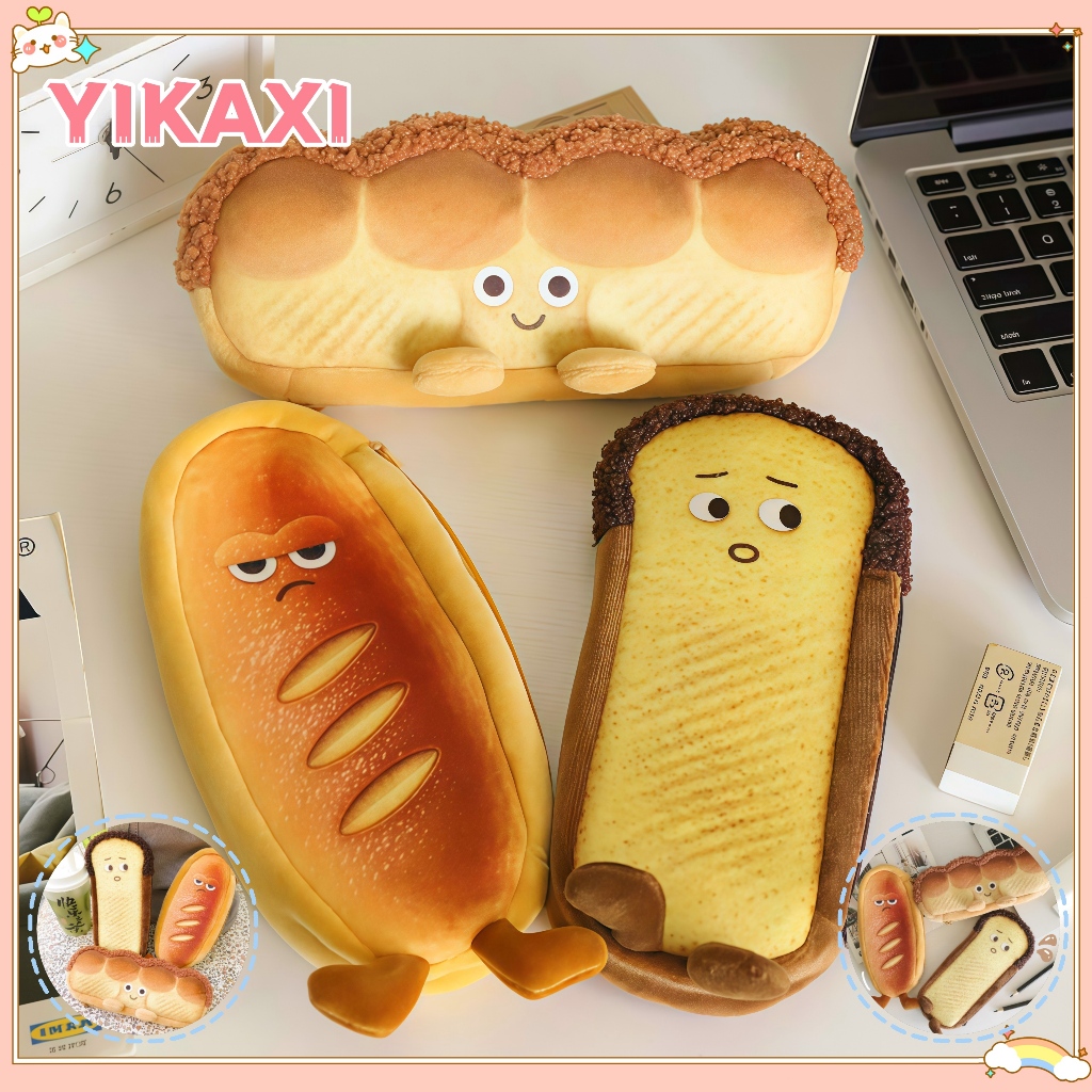 

Pencil Case Kain Kotak Lucu Karakter Roti/ French /Toast/Hamburger Cute Pensil Sekolah Aesthetic Korea