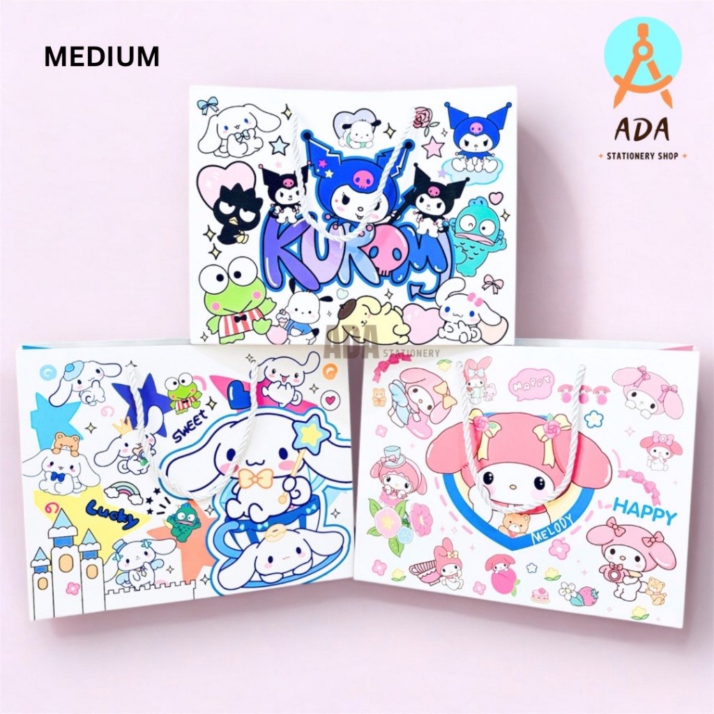 

PAPERBAG SNRIO HORISONTAL MEDIUM/ TAS KADO lucu /17141