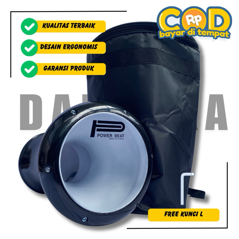Darbuka 8 inch Hitam Glossy Mika PB/SP  Kunci L