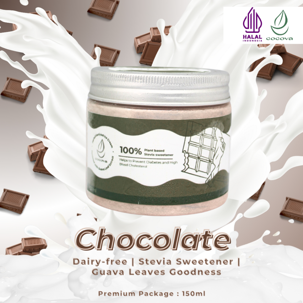 

[COCOVA] Healthy Ice Cream Herbal-Fortified - Chocolate - 150 ml┃Sugar-Free, Dairy-Free, Guava Leaf Extract