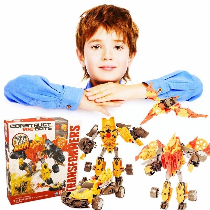 mainan action figureTransformer construct boys bumblebee and nosedive dino dinobot  transformers gen