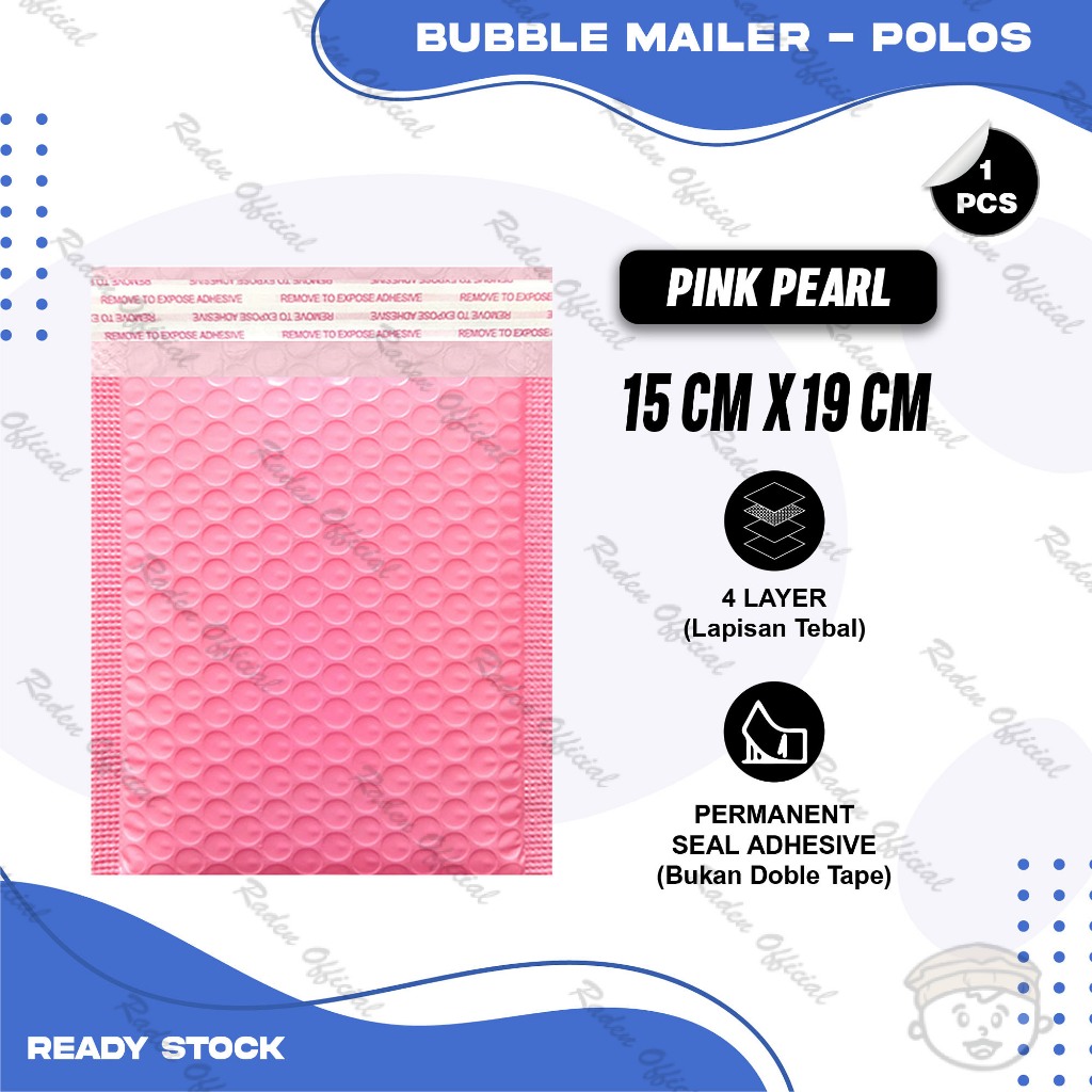 

Plastik Packing BUBBLE MAILER Pink Kantong Polybubble Amplop Bubble Envelope Polymailer Olshop Polos Ukuran 15X19