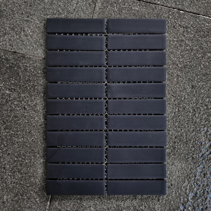 Keramik Mosaic  Interior Ruangan Minimalis Dekorasi Dinding Lantai Dapur Hitam Doff - Mosaic Mass Se