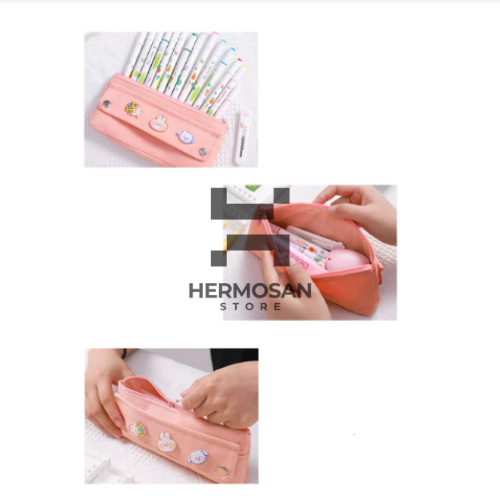 

Pouch Pencil Case Kotak Pensil Tempat Pensil Tas Mini Storage Fungsional Tempat Simpan Alat Tulis Sekolah Kantor Simpan Make Up Skincare Kosmetik