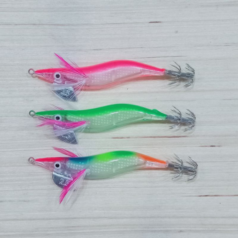 Umpan Cumi Udang Asari Lazarus AK47 Glow in the Dark 2.5