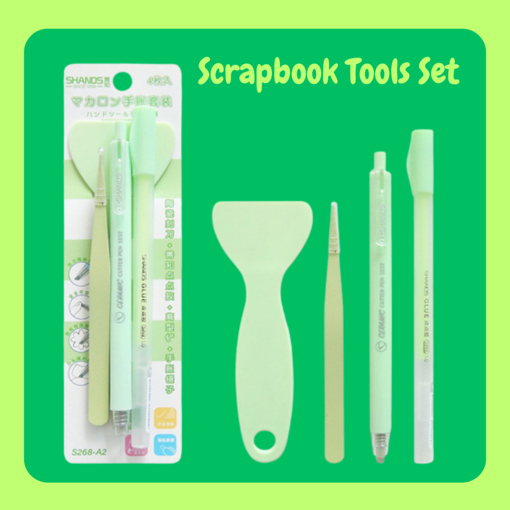 

Set 4 Piece Tweezer Lem Stik Sekop Cutter Burin Penjepit Sticker Scrapbook Stiker Tools Buku Harian Jurnal