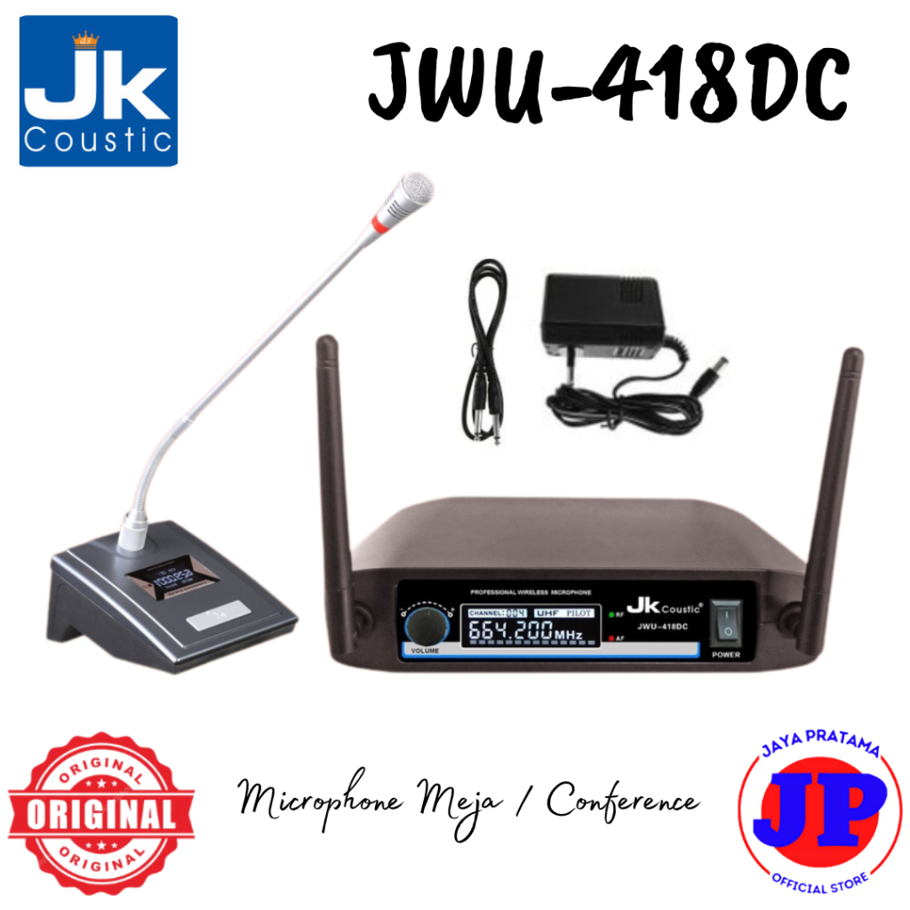 JK Coustic JWU418DC Microphone Wireless JK Coustic JWU-418DC Microphone Meja / Conference