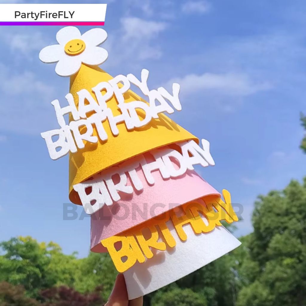 Topi Ulang Tahun Baru Kerucut Bentuk / Birthday Party Hat Shape 6 PCS/Topi Ulang Tahun Kerucut Lucu 