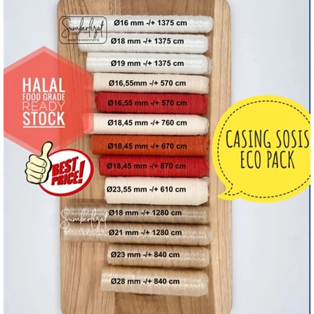 

Casing Selongsong Kulit Sosis Plastik Selulosa Kolagen Collagen Edible Halal Food Grade - ECO PACK