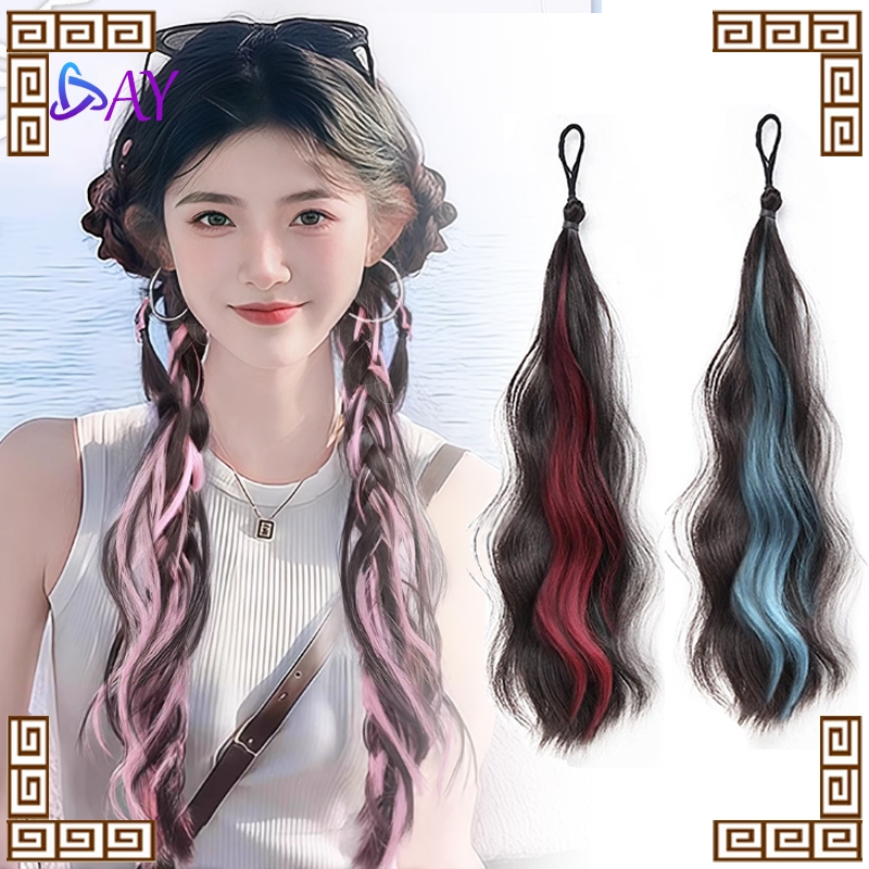 Ekor Kuda Wig Warna Warni Ikat Rambut Palsu Hair Extension Rambut Panjang Ekor Kuda Tinggi