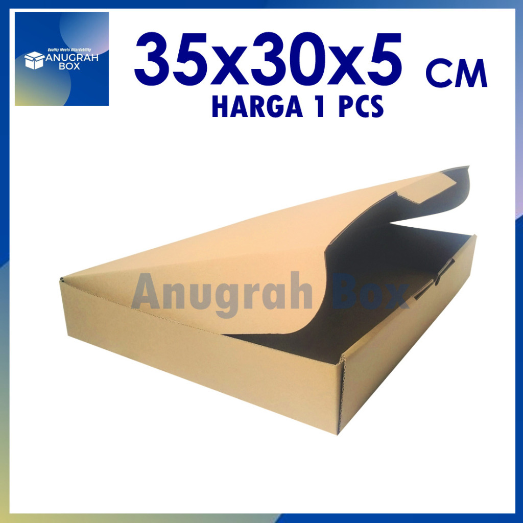 

Kardus uk 35x30x5 cm (ECER) Die Cut Box Kotak Packing Aksesoris Baju Makanan Pizza Hijab Kue