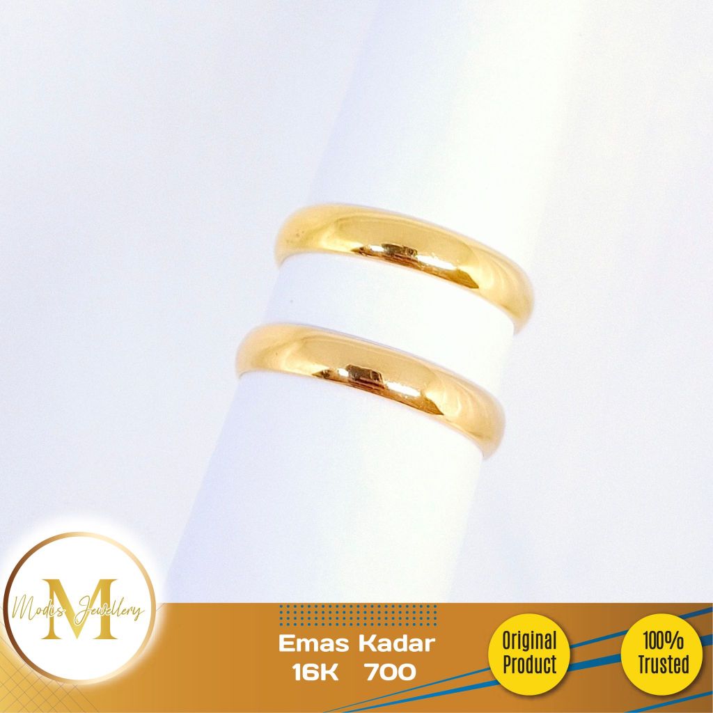 MODIS JEWELLERY - Cincin Belah Rotan Kuning- Emas 16k  700