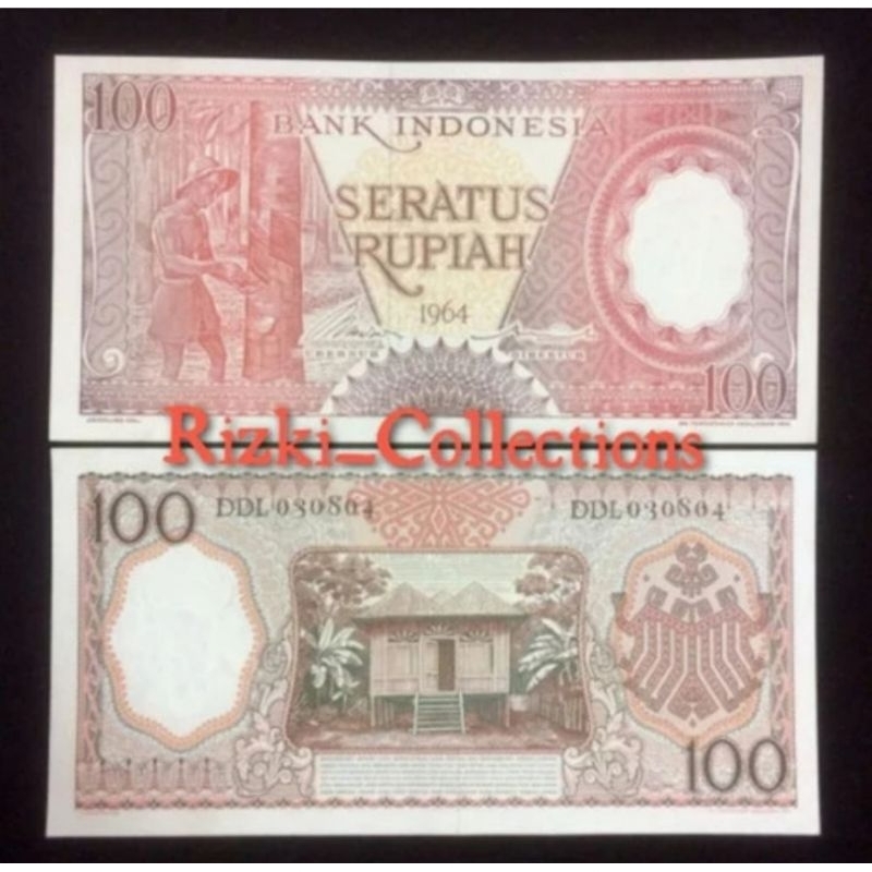 uang kuno Seratus rupiah seri pekerja tahun 1964 . 100 rupiah