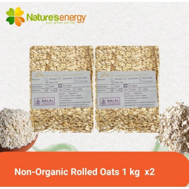 

Rolled Oats ( Non Organik ) - 1kg x 2