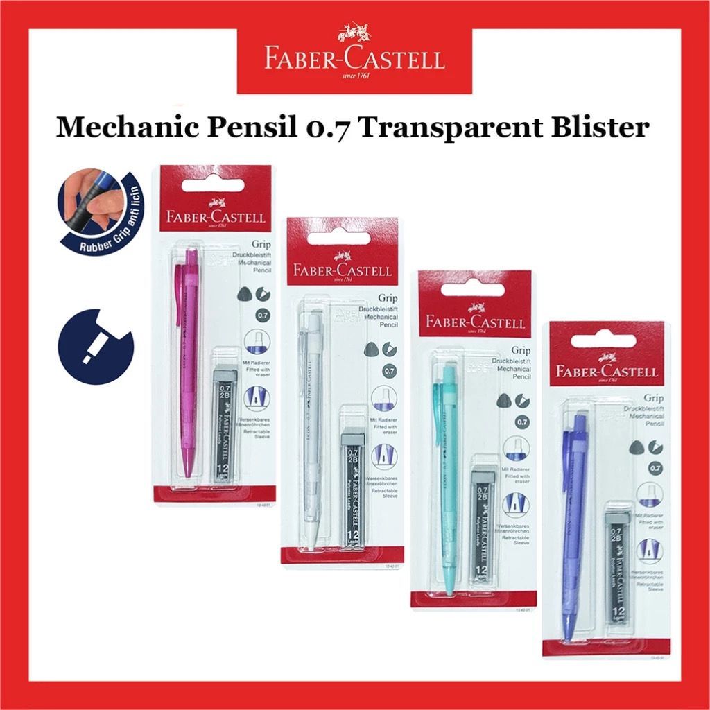 

Pensil Mekanik Faber Castell / Economic Mechanic Pencil Transparan Blister / 0.7 MM / Free 1 Refill