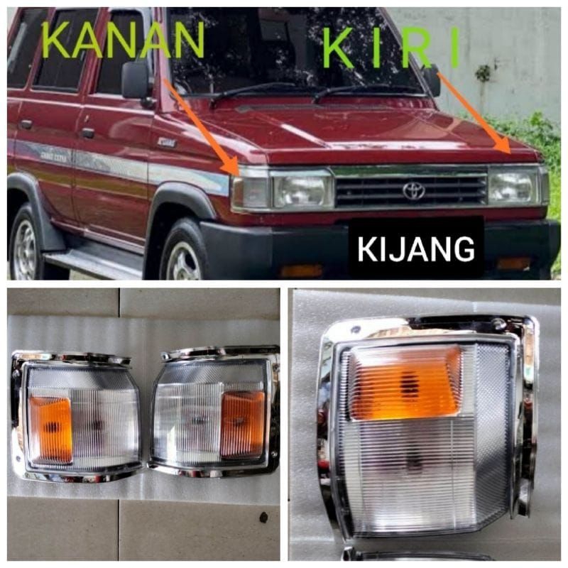 LAMPU SEN SAMPING TOYOTA KIJANG GRAND KRISTAL CROM SET MERK DNY