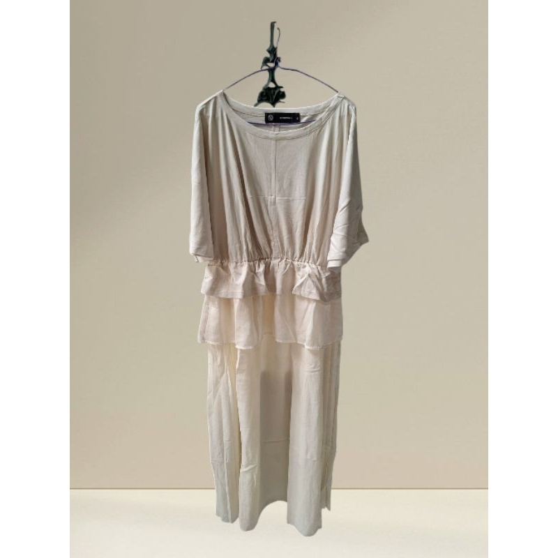 DR44 Long Dress White/putih Atasan Bahan Kaos All Size