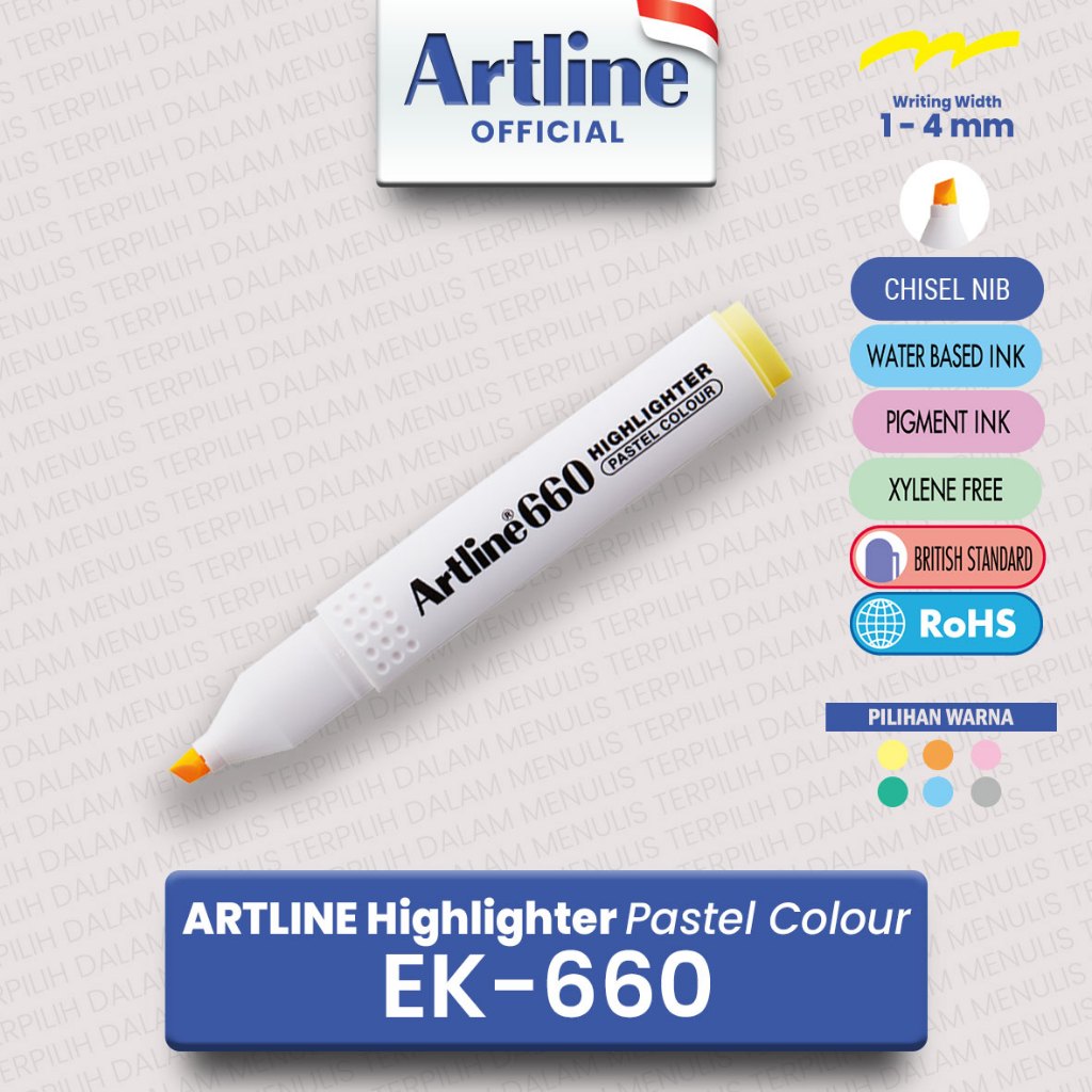 

(live) ARTLINE Spidol Highlighter Marker EK-660 WARNA PASTEL 2