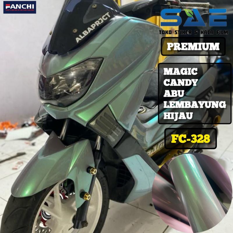 Sticker Skotlet Abu Abu Lembayung Hijau Premium Fanchi Original Stiker Motor Grey Flip Green