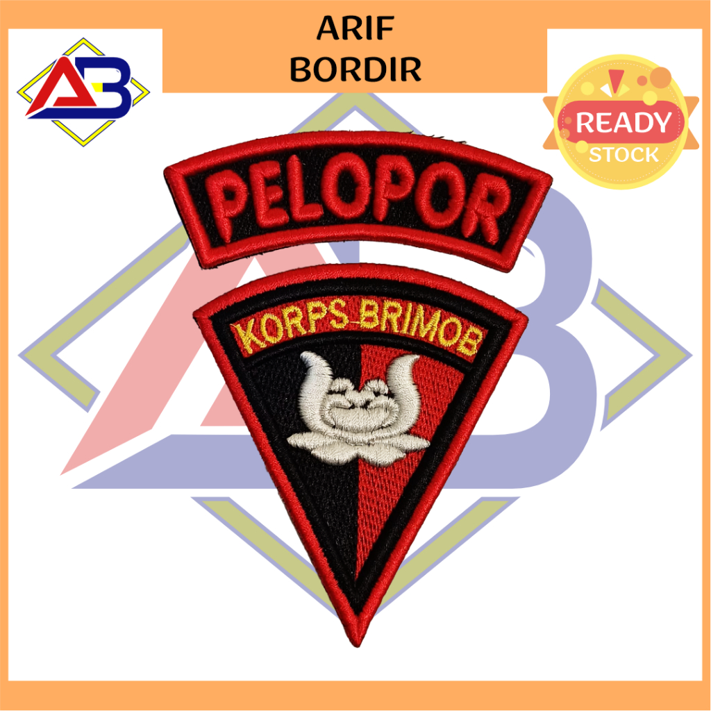 Bet Logo Brimob Bordir Timbul