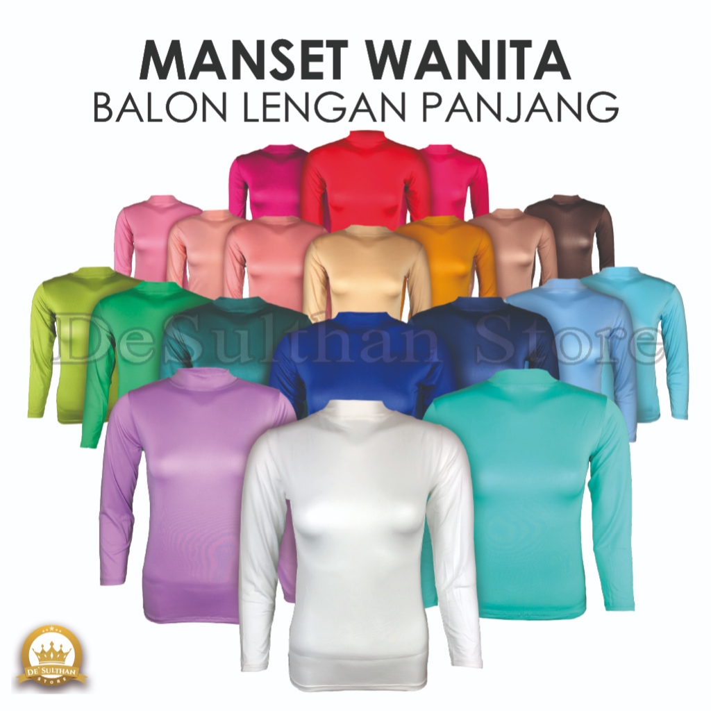 Baju Manset Dalaman Baju Lengan Panjang Wanita Kerah Panjang Leher Turtle Neck Polos Dalaman Kebaya 