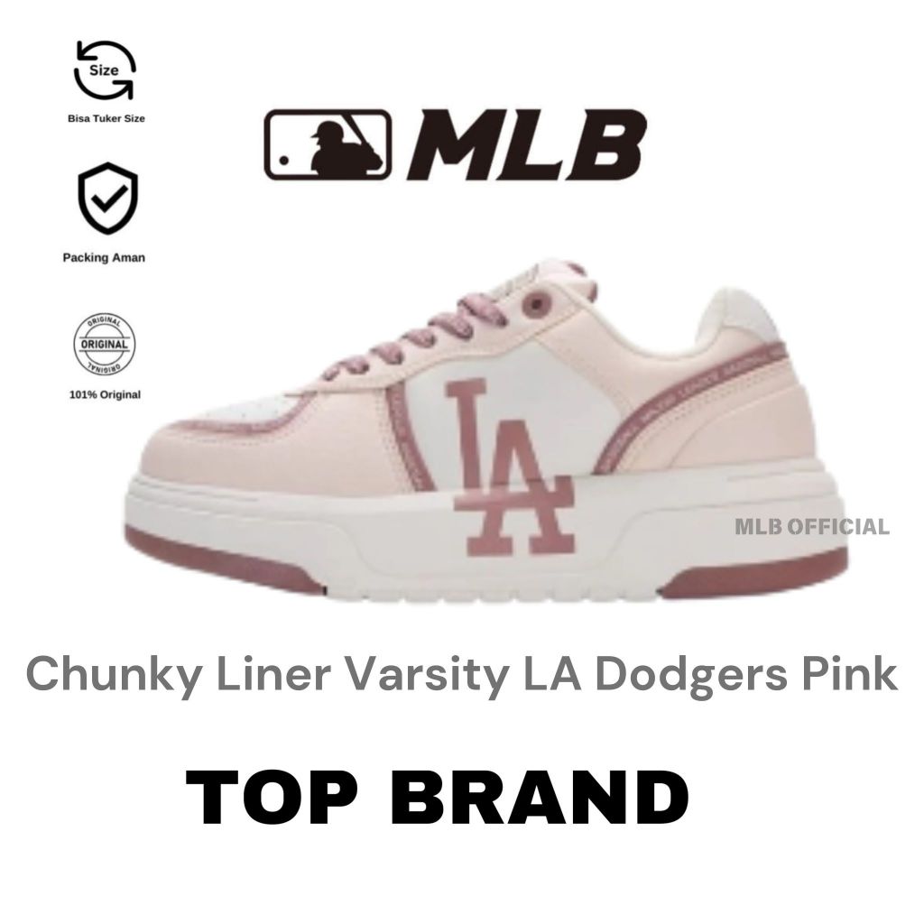 MLB Chunky Liner Varsity LA Dodgers Pink