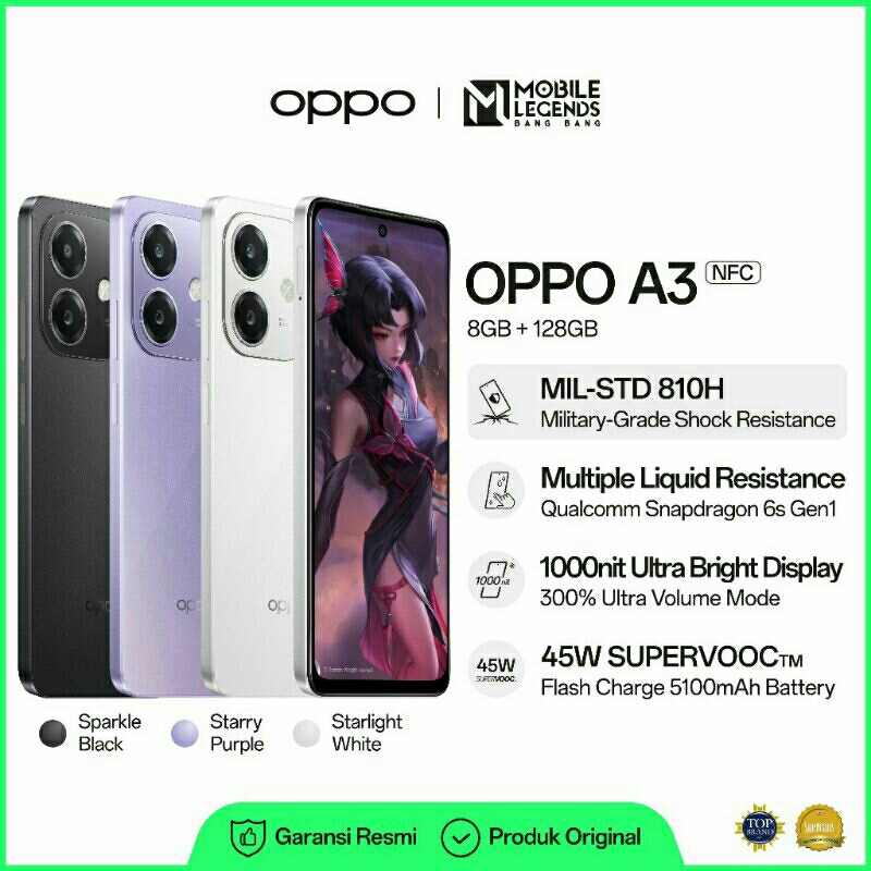 OPPO A3 RAM 8+8/128 GARANSI RESMI