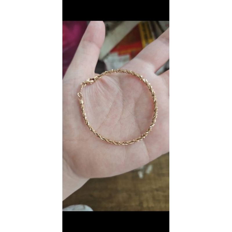 gelang sisik balok black rose gold emas asli 750 75% 17K rosegold