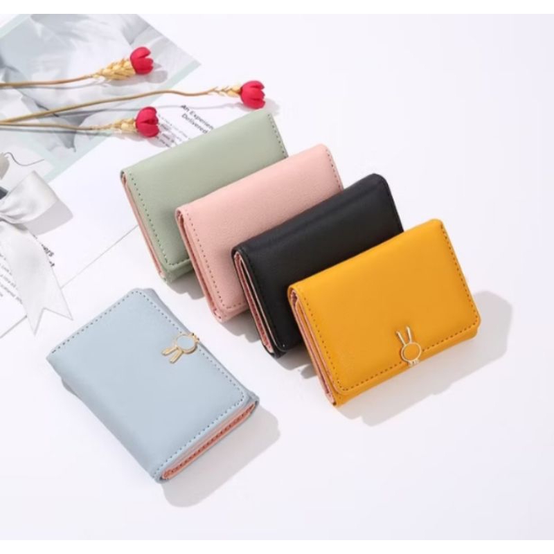( COD ) Dompet Wanita " Kepala Kelinci " Dompet mini wanita Dompet lucu Dompet Lipat pendek wanita