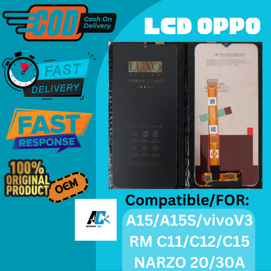 [AFFILIATE ONLY] LCD OPPO A15 A15S RM C11/C12/C15Q/2I NARZ* 20/30A VIV* V3 FULLSET TOUCHSCREEN BARU