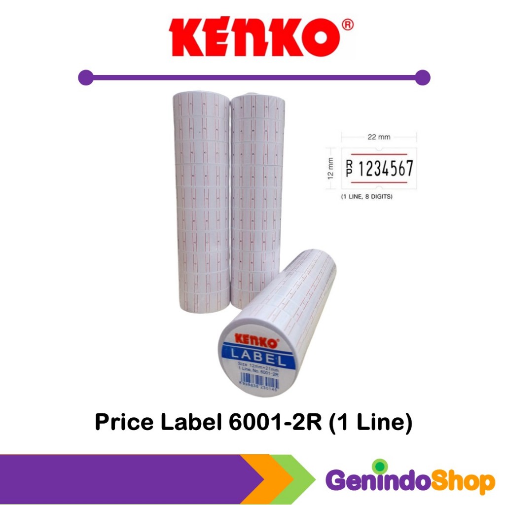 

Label Harga 1 Line 8 Digit / Price Label MX-5500 Kenko 6001-2R (1 Line)