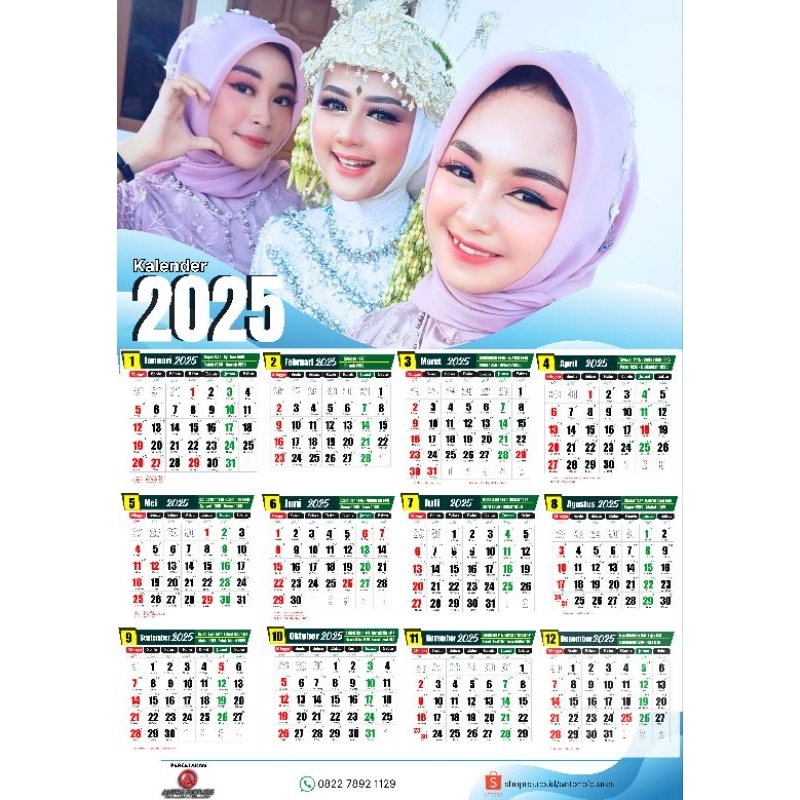 

Kalender 2025 costum 1 lembar lengkap