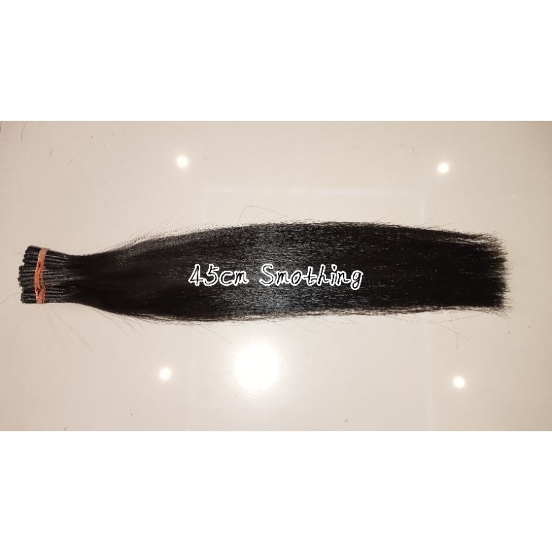 Hair extension / rambut sambung Asli Premium ukuran 45cm Hitam