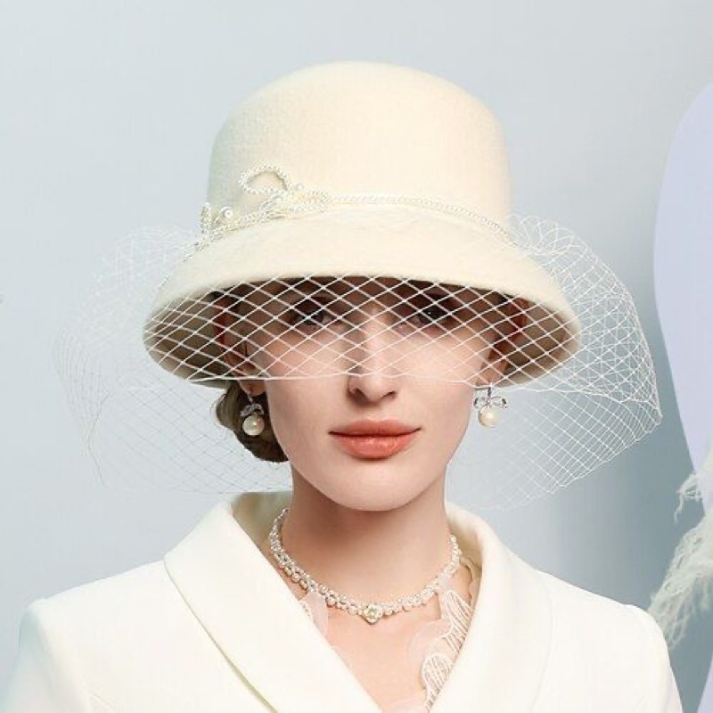 white wool felt hat