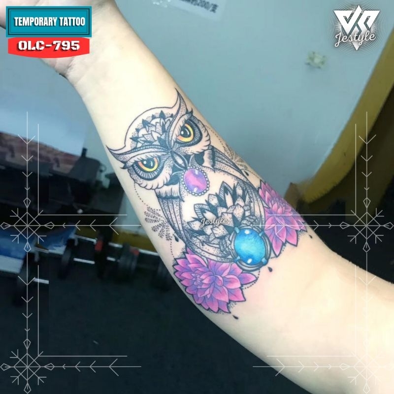 [OLC-795] Tato Temporer Temporary Tattoo burung hantu owl