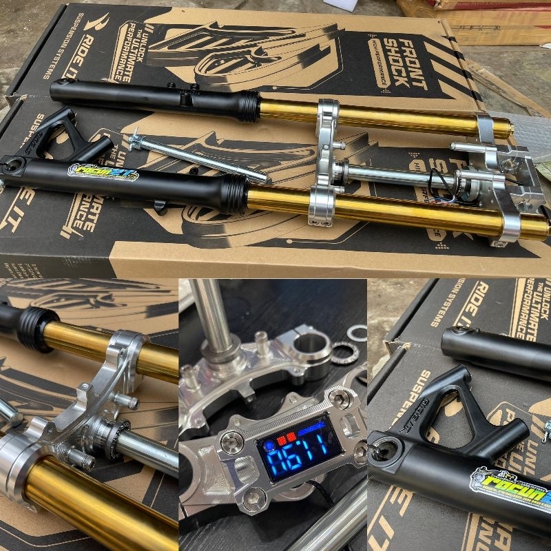 SHOCKBEKER SHOCK SEKOK depan ninja segitu cnc bottom  moge