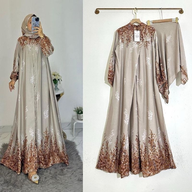 Gamis set hijab rayon diamond ori - Gamis set hijab motif kekinian - Gamis set hijab